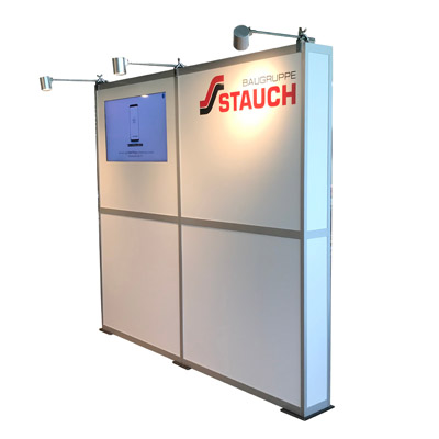 Leuchtwand Show ca. 2,5m x 2m Mit eingebautem Bildschirm Mit oder ohne Strahler als Spot für Ihre Highlights